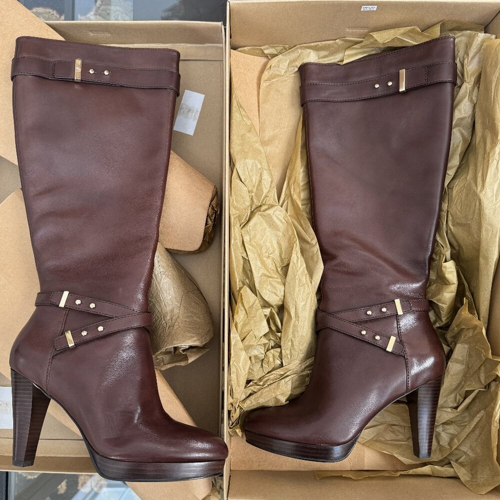 New Cole Haan Cara Tall Boot 6.5B Chestnut Brown